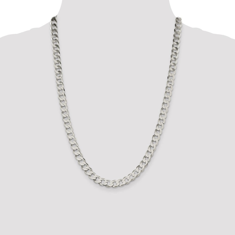 Exclusive 7.5mm Sterling Silver Flat Curb Chain - Affordable Jewelry Value