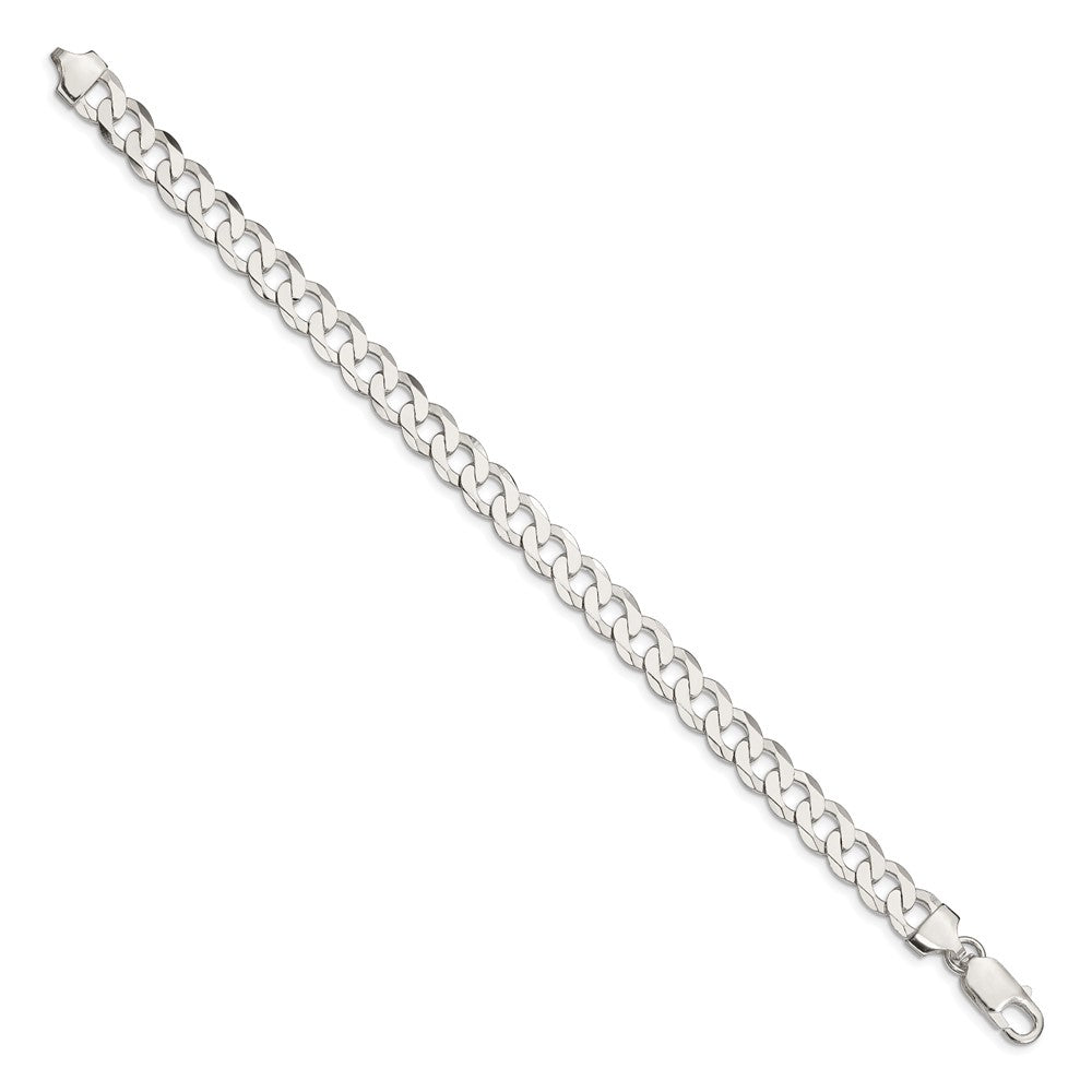 Exclusive Sterling Silver 7.5mm Flat Curb Link Chain - Stylish Value