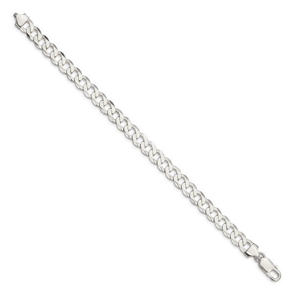 Sterling Silver 7.5mm Flat Curb Link Chain