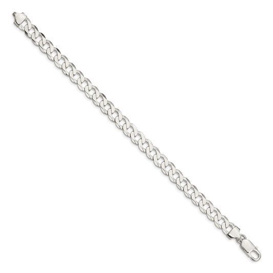 Exclusive Sterling Silver 7.5mm Flat Curb Link Chain - Stylish Value