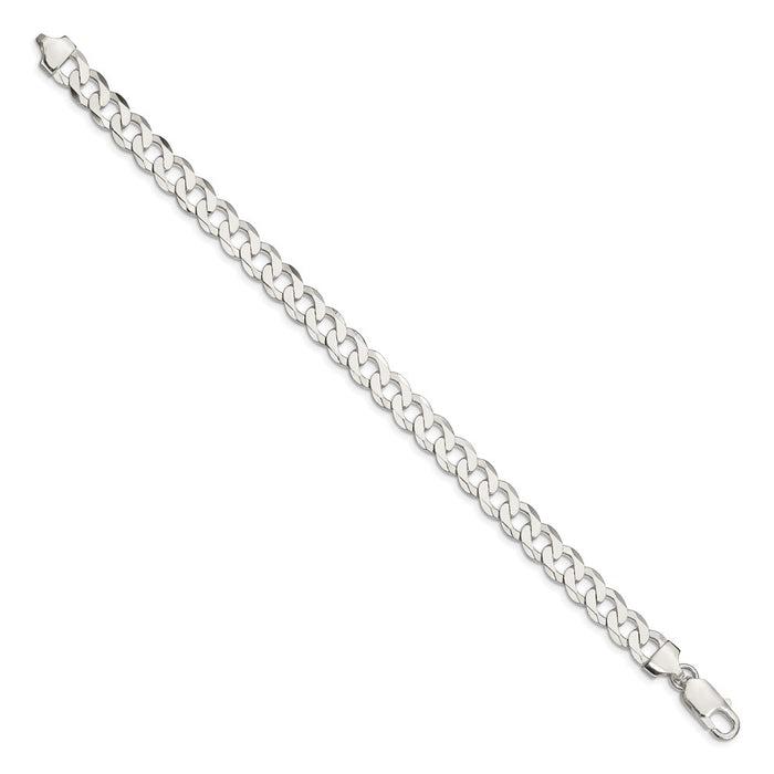 Exclusive Sterling Silver 7.5mm Flat Curb Link Chain - Stylish Value-2