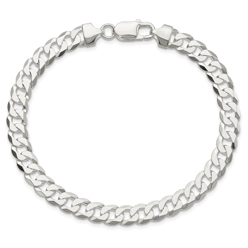 Exclusive Sterling Silver 7.5mm Flat Curb Link Chain - Stylish Value