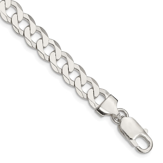 Exclusive Sterling Silver 7.5mm Flat Curb Link Chain - Stylish Value