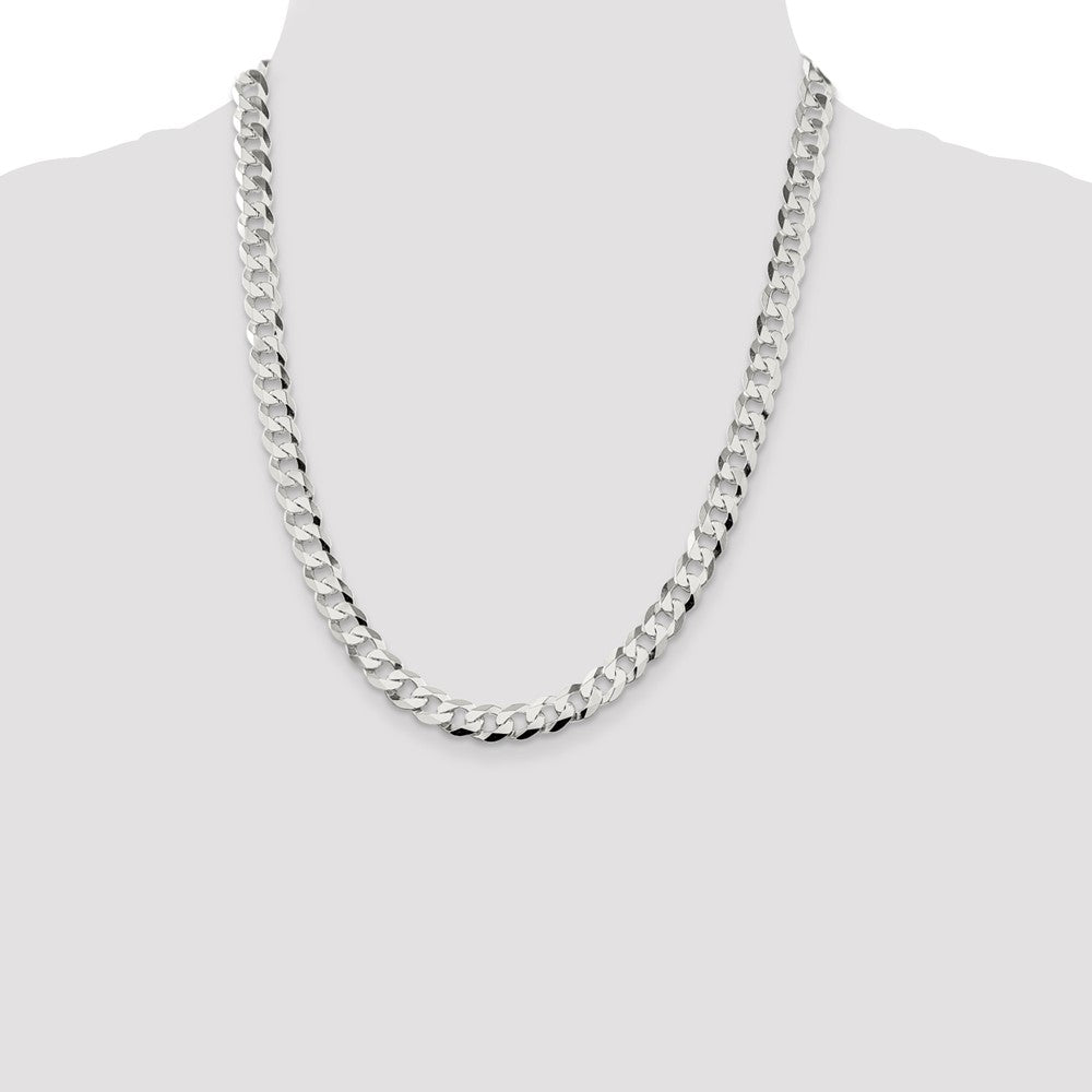 Buy 8.5mm Flat Curb Chain in Sterling Silver - Stylish & Affordable Quality!