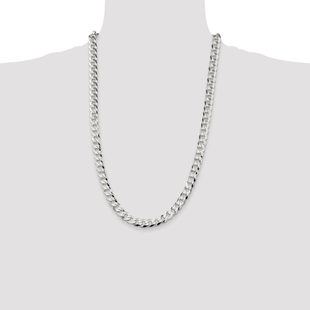 Buy Stylish 8.5mm Flat Curb Chain in Sterling Silver - Affordable Luxury Jewelry