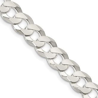 Buy 8.5mm Flat Curb Chain in Sterling Silver - Stylish & Affordable Jewelry!