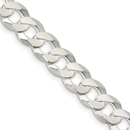 Buy 8.5mm Flat Curb Chain in Sterling Silver - Stylish & Affordable Quality!