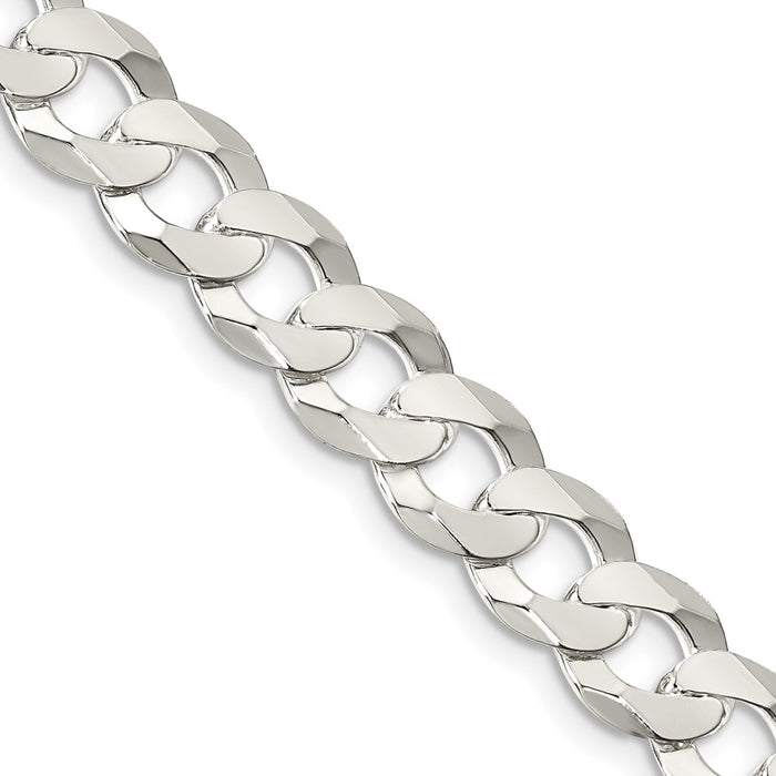 Buy 8.5mm Sterling Silver Flat Curb Chain - Stylish & Affordable Jewelry-1