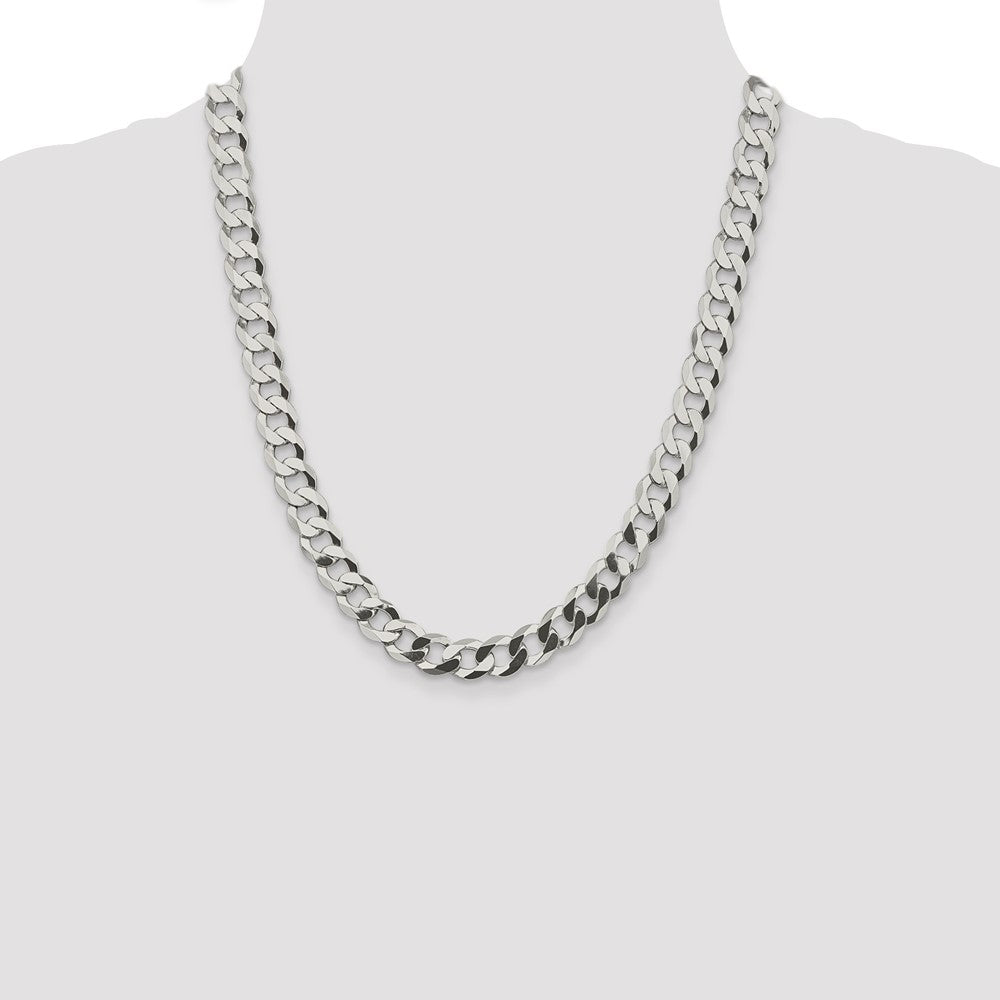 Buy Stylish Sterling Silver 9.75mm Flat Curb Link Chain - Luxury Value!