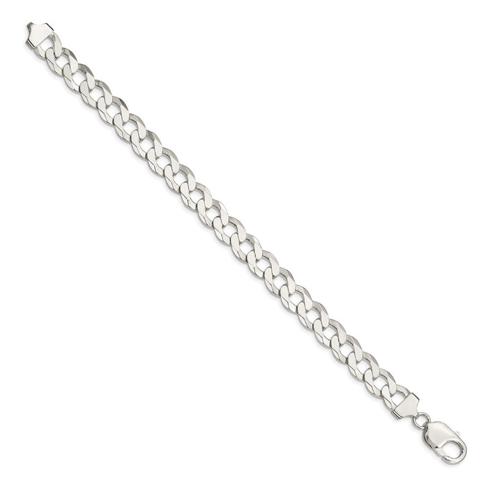 Exclusive 9.75mm Flat Curb Chain in Sterling Silver - Stylish & Affordable!-2