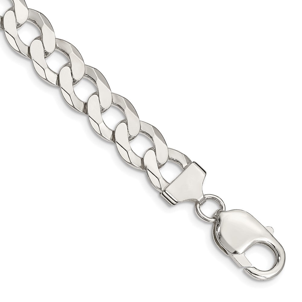 High-Quality 9.75mm Sterling Silver Flat Curb Link Chain - Stylish & Affordable!