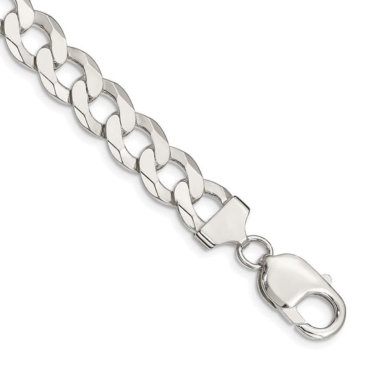 High-Quality 9.75mm Sterling Silver Flat Curb Link Chain - Stylish & Affordable!
