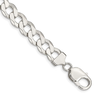 Exclusive 9.75mm Flat Curb Chain in Sterling Silver - Stylish & Affordable!