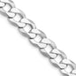 Buy Stylish 9.75mm Rhodium-Plated Sterling Silver Flat Curb Chain - Value!-6