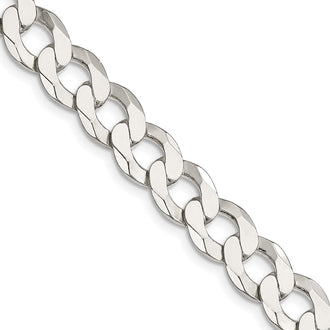 Buy Stylish Sterling Silver 9.75mm Flat Curb Link Chain - Affordable Luxury!