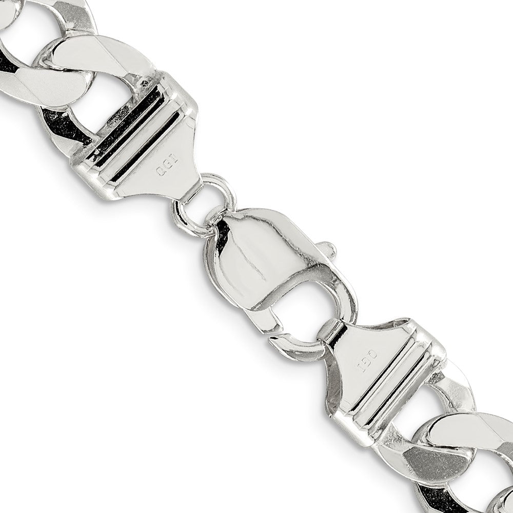 Buy Stylish 11.75mm Sterling Silver Flat Curb Link Chain - Affordable Luxury!