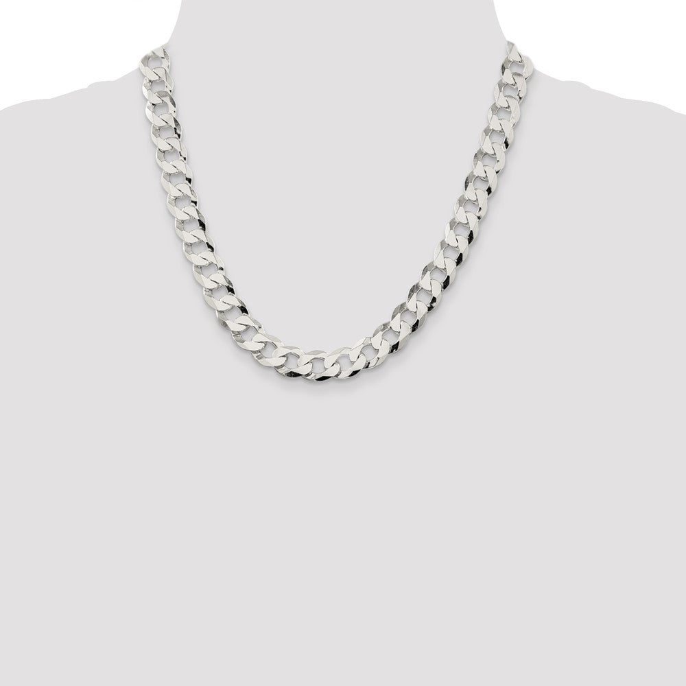Exclusive 11.75mm Sterling Silver Flat Curb Link Chain - Stylish Value!