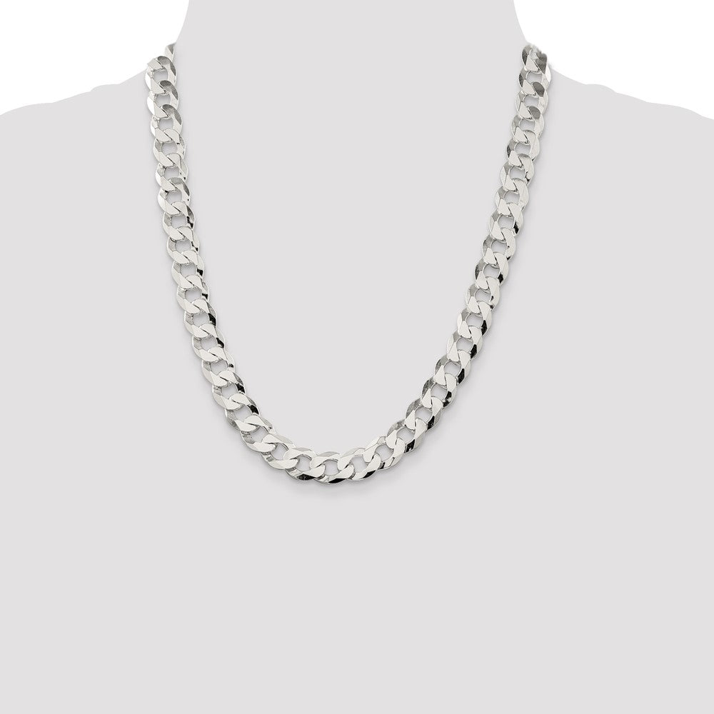Buy Stylish 11.75mm Sterling Silver Flat Curb Link Chain - Affordable Luxury!