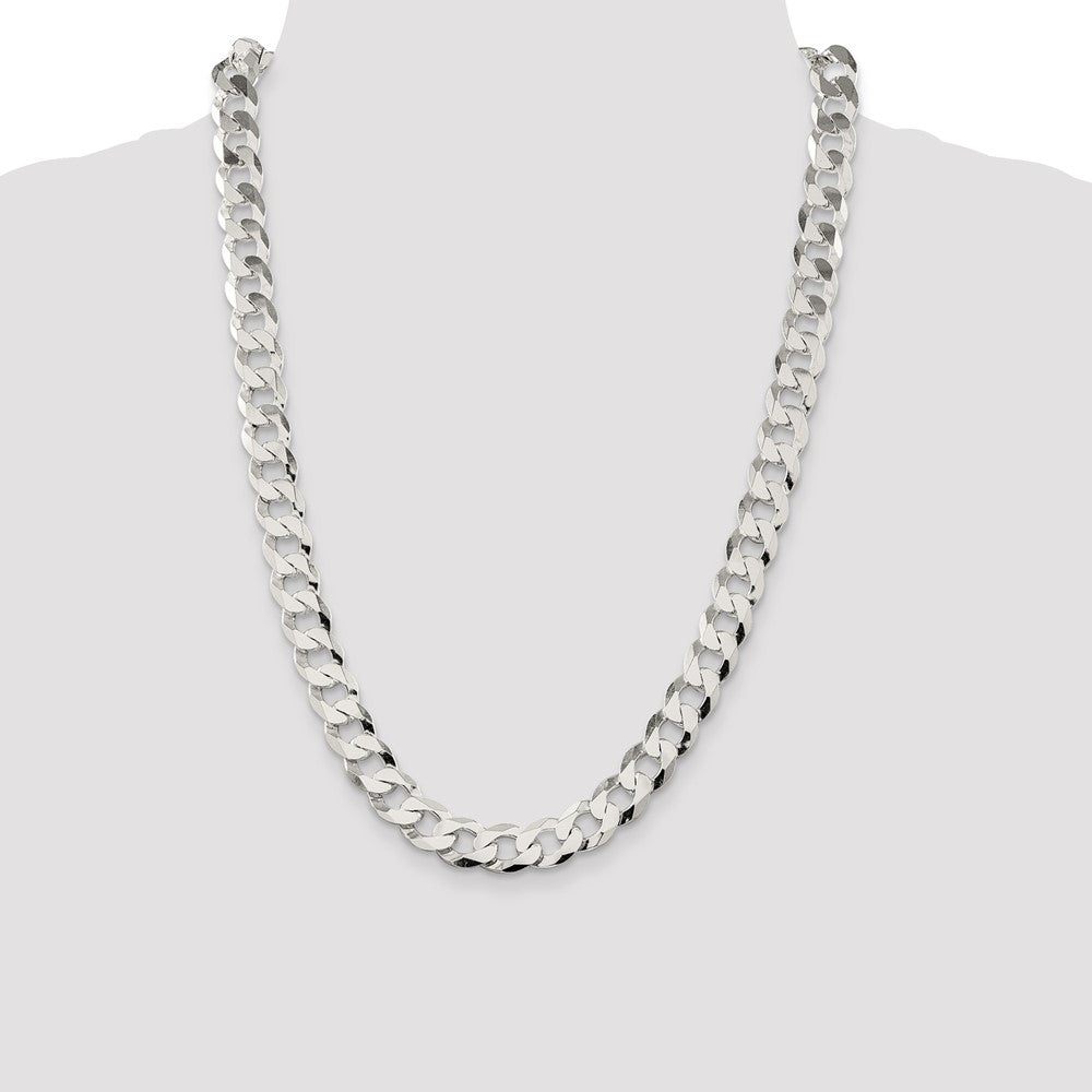 Buy Exclusive 11.75mm Flat Curb Link Chain in Sterling Silver - Stylish Value