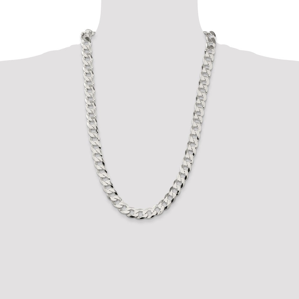Buy Stylish 11.75mm Sterling Silver Flat Curb Link Chain - Affordable Luxury!