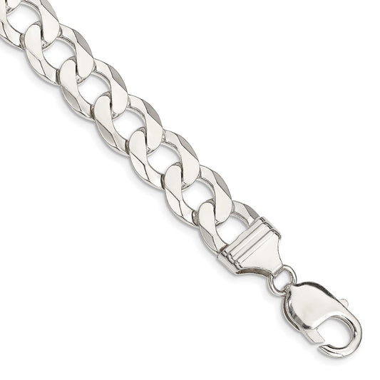 Buy Stylish 11.75mm Sterling Silver Flat Curb Link Chain - Affordable Luxury