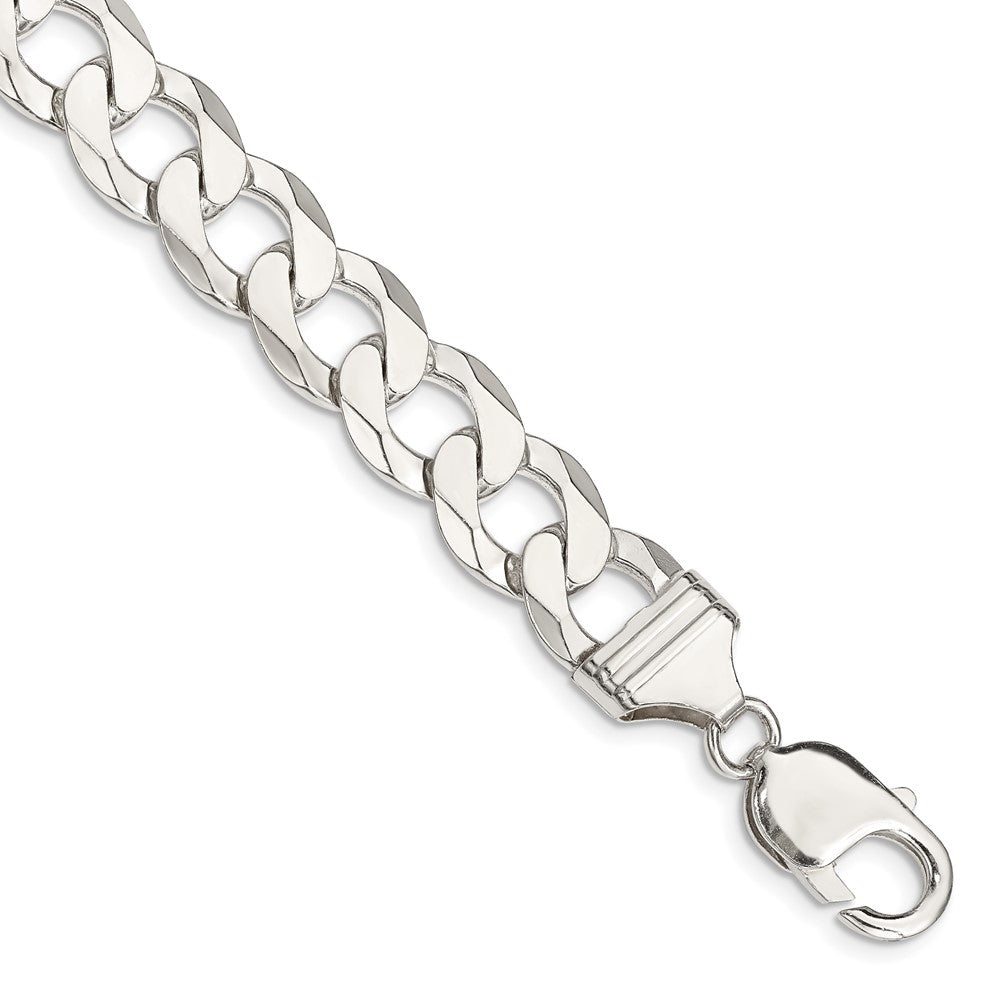 Buy Stylish 11.75mm Sterling Silver Flat Curb Link Chain - Affordable Luxury!