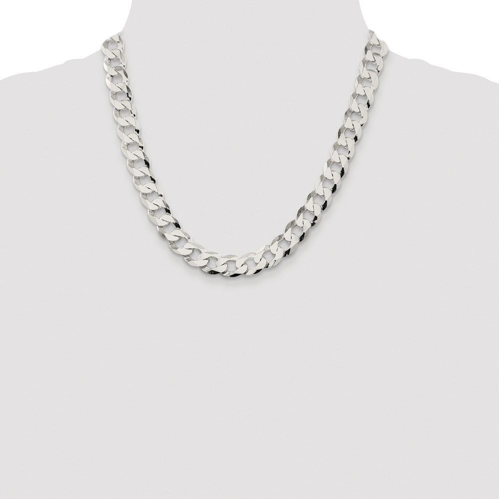 Buy Stylish Rhodium-Plated Sterling Silver 11.75mm Flat Curb Chain