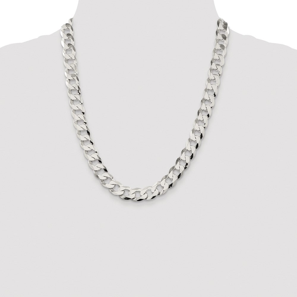 Order Stylish Rhodium-Plated Sterling Silver 11.75mm Flat Curb Chain