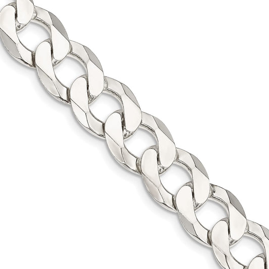 Buy Stylish 11.75mm Sterling Silver Flat Curb Link Chain - Affordable Luxury!