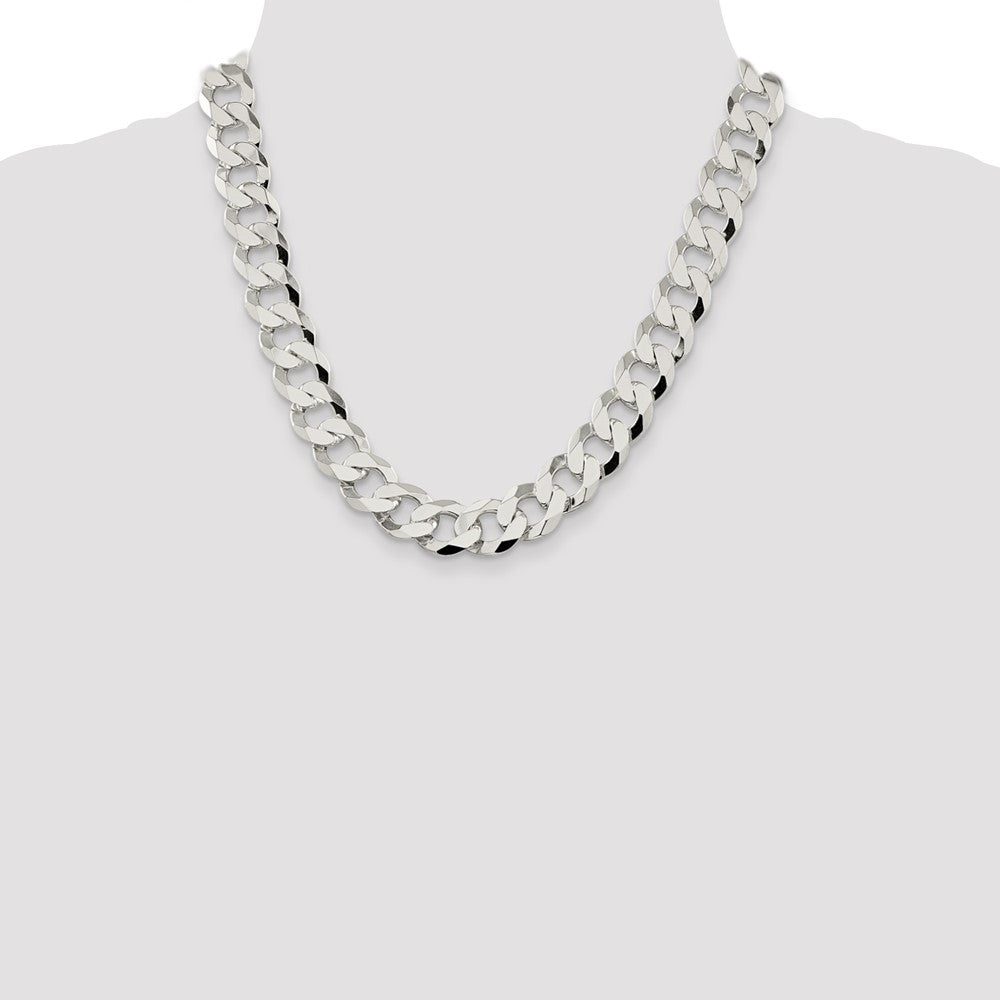 Buy Stylish 14mm Flat Curb Chain in Sterling Silver - Affordable Luxury Jewelry