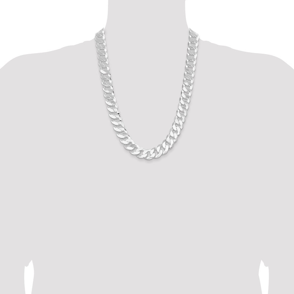 High-Quality 16mm Flat Curb Chain in Sterling Silver - Stylish & Affordable!