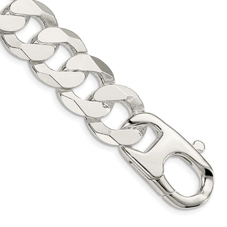 Buy Stylish 16mm Flat Curb Chain in Sterling Silver - High-Quality Value Accessory