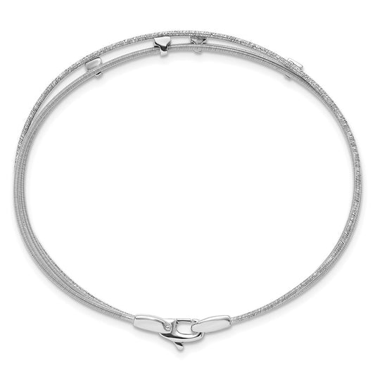 Shop Exclusive Rhodium-Plated Sterling Silver Bracelet with Stylish CZ Accents