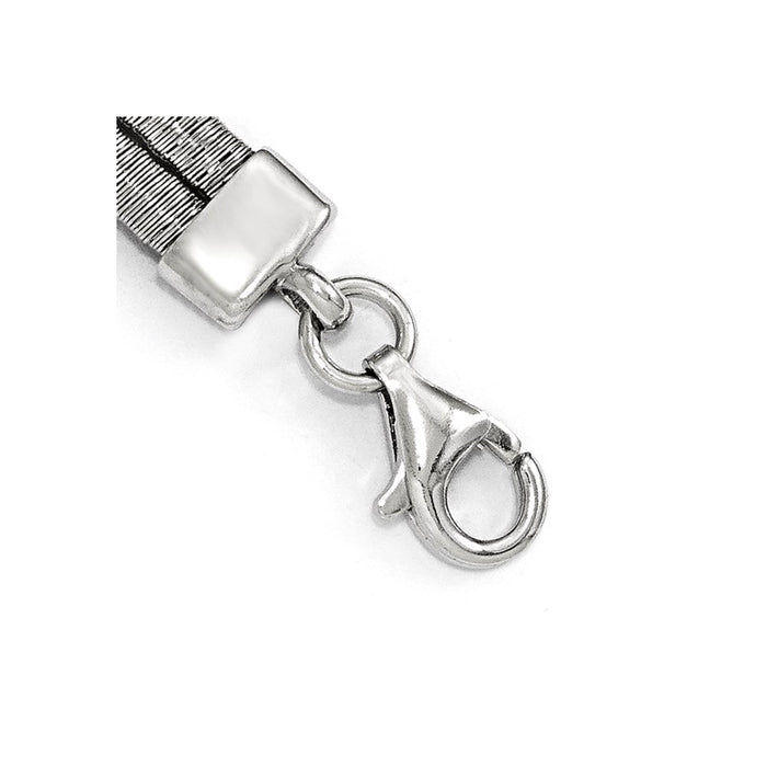 High-Quality Polished Sterling Silver Bracelet with CZ Accents & 1.5" Extension-3