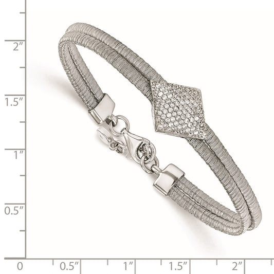 Shop Stylish Sterling Silver CZ Bracelet with 1-Inch Extension - Luxury Value!