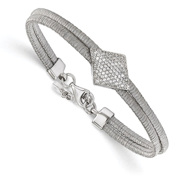 Sterling Silver CZ Bracelet with 1-Inch Extension - Style GR1-1008616