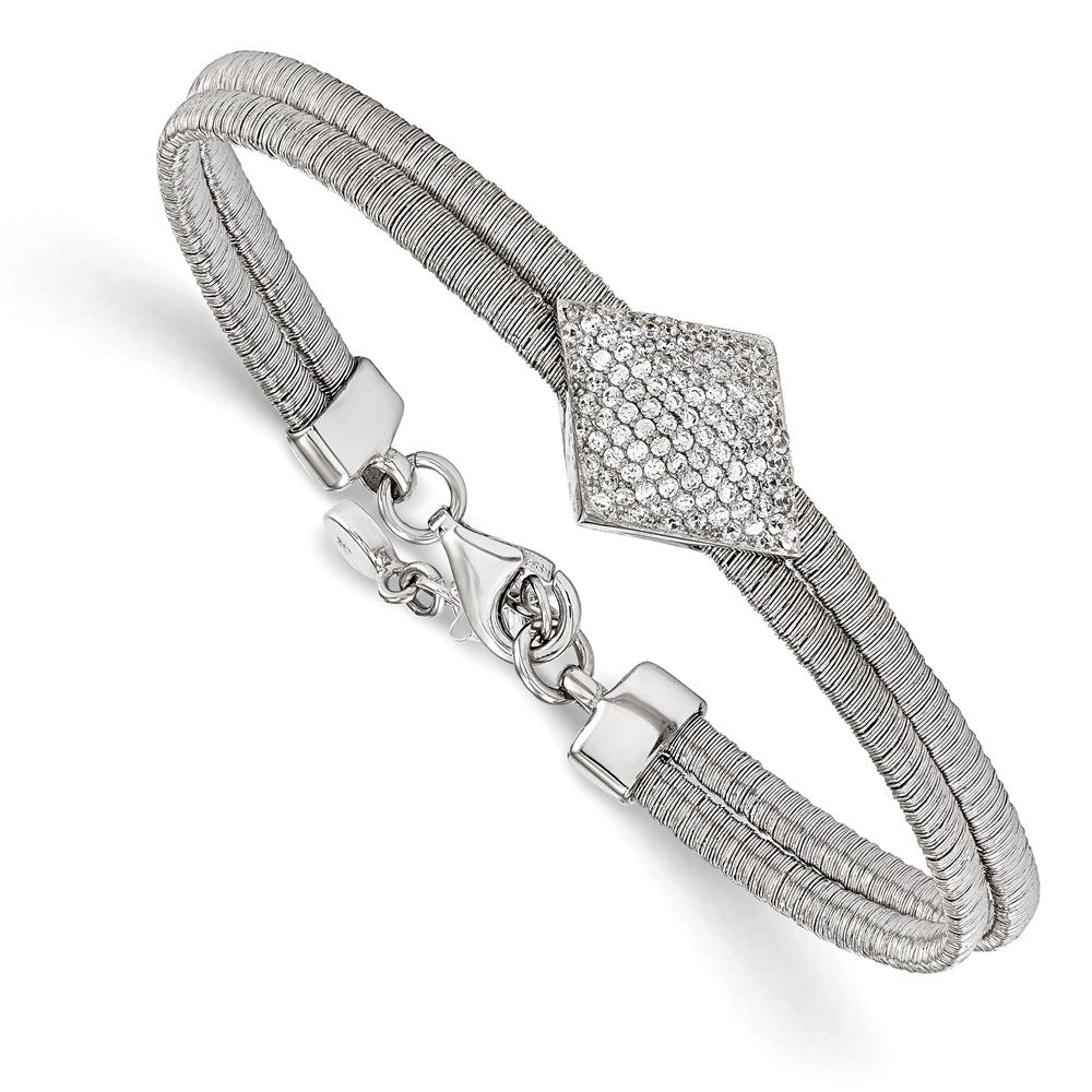 Shop Stylish Sterling Silver CZ Bracelet with 1-Inch Extension - Luxury Value!