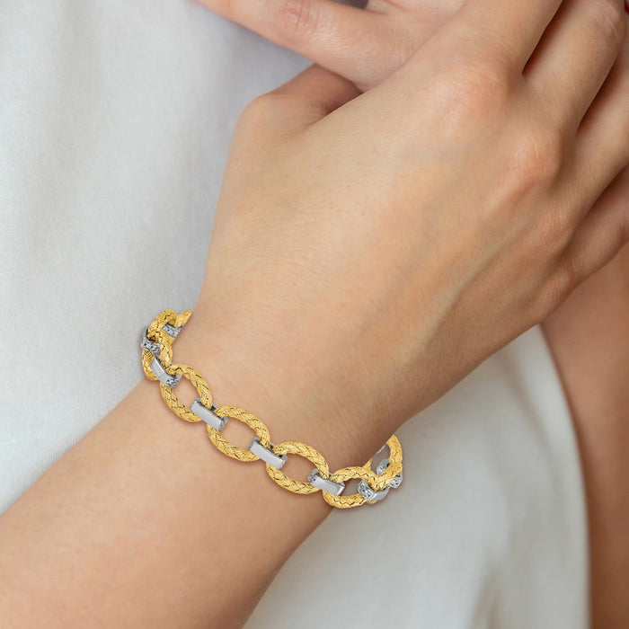 High-Quality Rhodium-Plated Sterling Silver CZ Woven Link Bracelet - Stylish Value-6