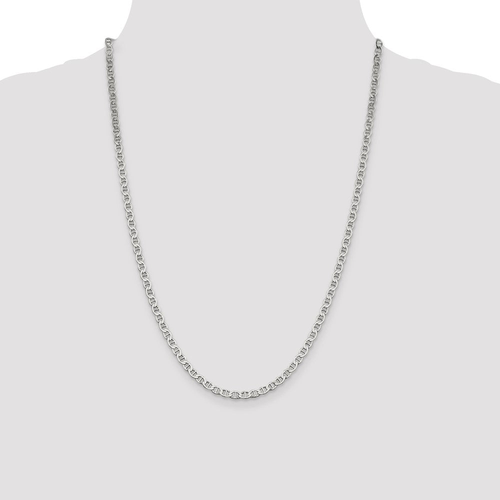 High-quality 4mm Flat Anchor Chain in Sterling Silver - Stylish & Affordable!