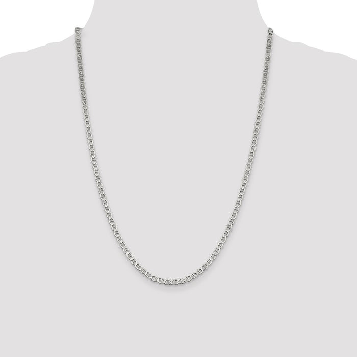 High-quality 4mm Flat Anchor Chain in Sterling Silver - Stylish & Affordable!-4
