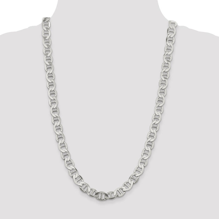 Buy Exclusive 9.95mm Sterling Silver Flat Anchor Link Chain - Stylish Value-4