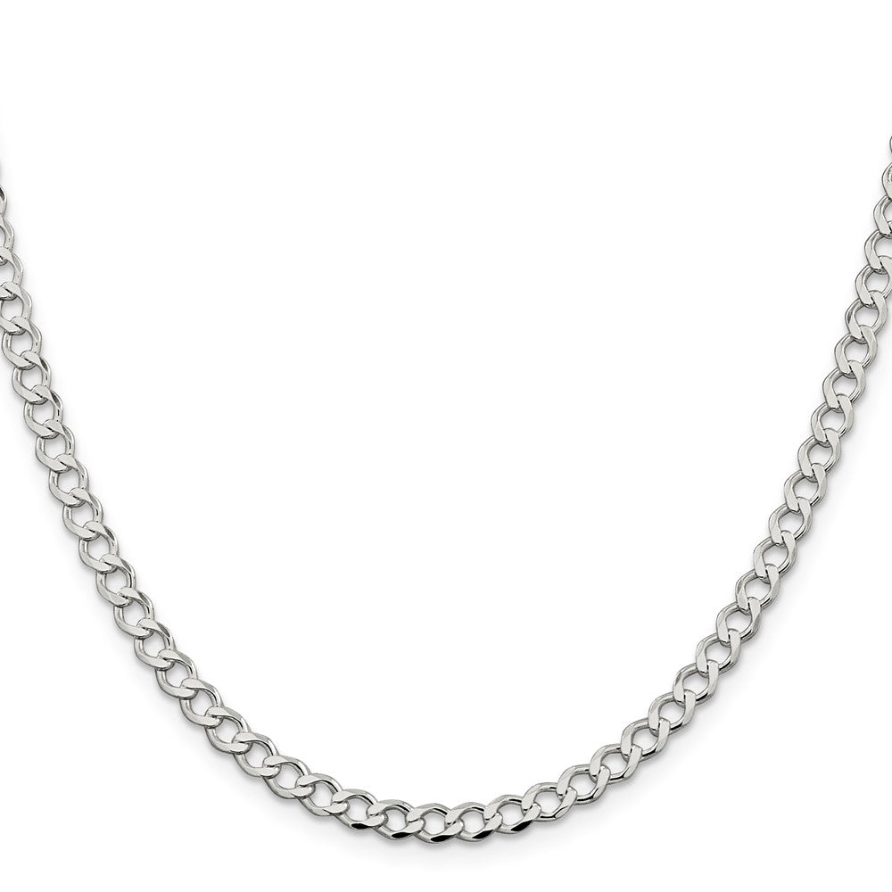 Buy Stylish 4.5mm Sterling Silver Semi-Solid Flat Curb Link Chain - Affordable Price!