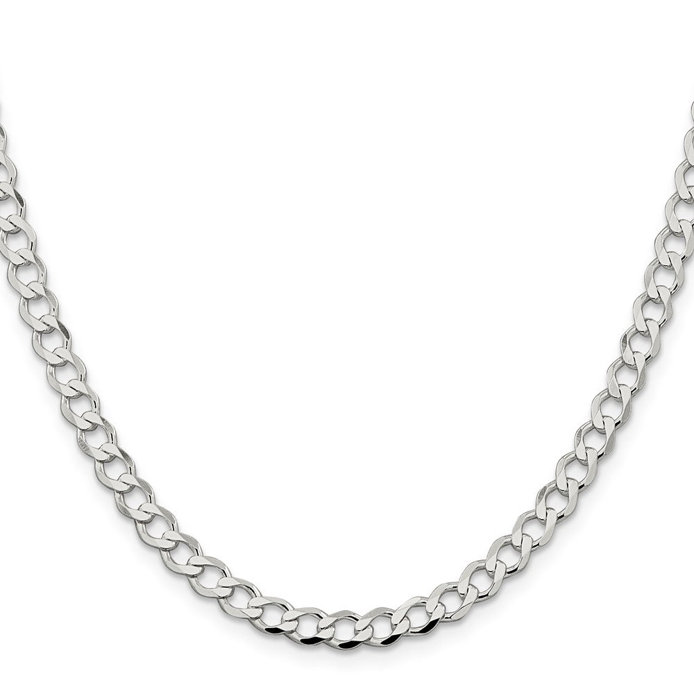 Buy Stylish 5.3mm Semi-Solid Flat Curb Chain in Sterling Silver - Affordable Value!