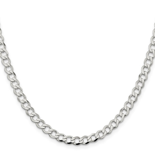 Buy 5.3mm Sterling Silver Semi-Solid Flat Curb Chain - Stylish & Affordable!