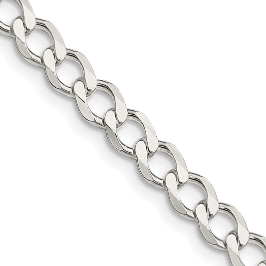 Buy 5.3mm Sterling Silver Semi-Solid Flat Curb Chain - Stylish & Affordable!
