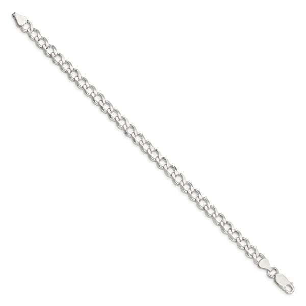 6.7mm Semi-Solid Silver Curb Link Chain