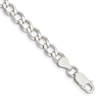 Exclusive 6.7mm Semi-Solid Flat Curb Link Chain in Sterling Silver - Stylish Value!