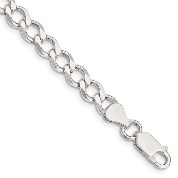6.7mm Semi-Solid Silver Curb Link Chain