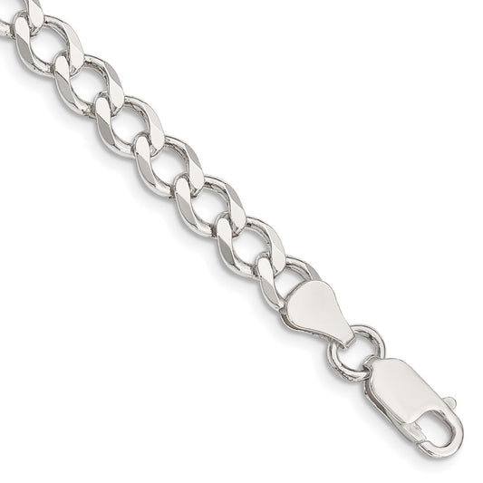 Buy Stylish 6.7mm Semi-Solid Silver Curb Link Chain - High-Quality Design
