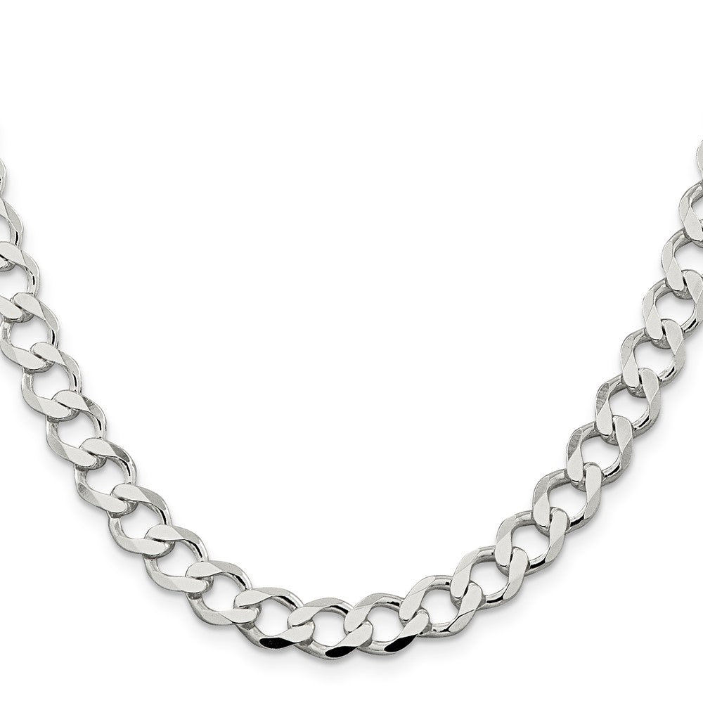Buy Luxury 8.1mm Sterling Silver Semi-Solid Flat Curb Link Chain